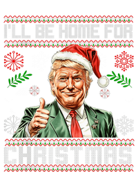 ILl Be Home For Christmas Funny Trump 2024 Ugly Xmas Sweatshirt Cinch Pack Bag