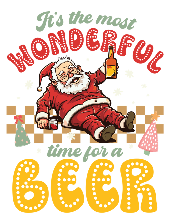 Funny Christmas Santa Claus Ing Beer Wonderful Time Great Gift Tall Hoodie