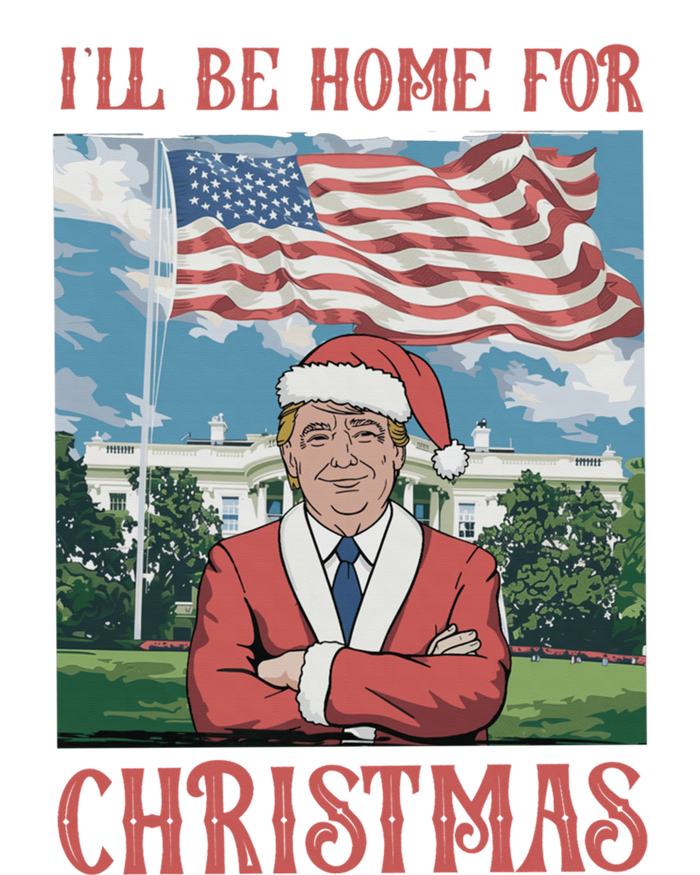 ILl Be Home For Christmas Funny Trump 2024 Ugly Xmas Coaster