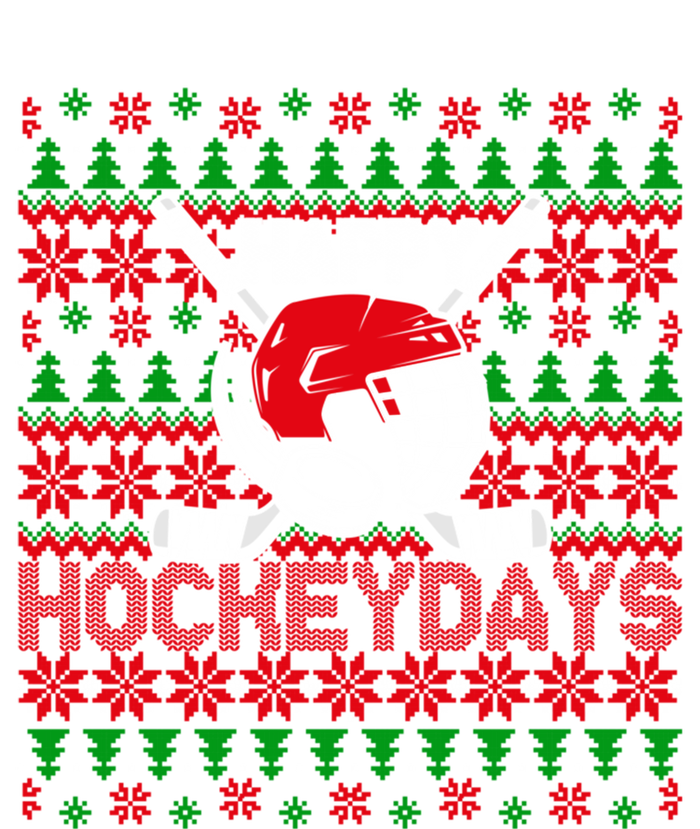 Funny Happy Hockeydays Ice Hockey Christmas Ugly Xmas Pajama Gift Women's Tri-Blend 3/4-Sleeve Raglan Shirt