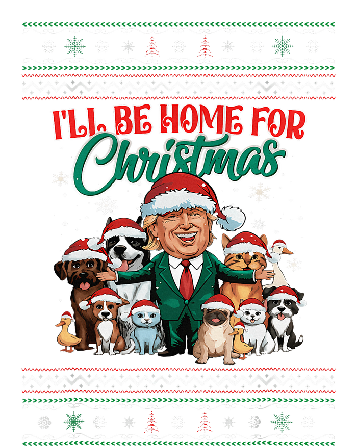 ILl Be Home For Christmas Funny Santa Claus Trump 2024 Performance Fleece Hoodie