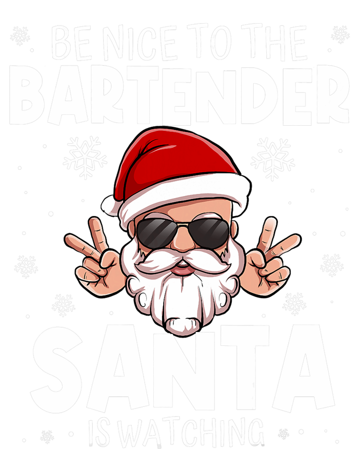 Be Nice To The Bartender Santa Is Watching Funny Christmas Women's Perfect Tri Rocker Tank