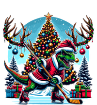 Funny Santa Dinosaur Playing Hockey Gift T-Shirt