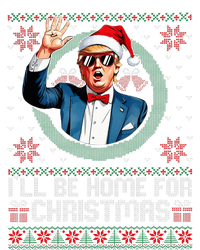 ILl Be Home For Christmas Funny Trump Ugly Xmas Sweaters Pj Striped Beanie with Solid Band