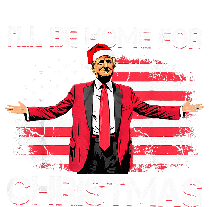 ILl Be Home For Christmas Political Trump American Flag T-Shirt