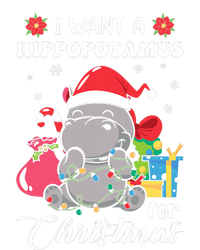 Christmas Hippopotamus Cute Xmas Hippo In Santa Hat V-Neck T-Shirt