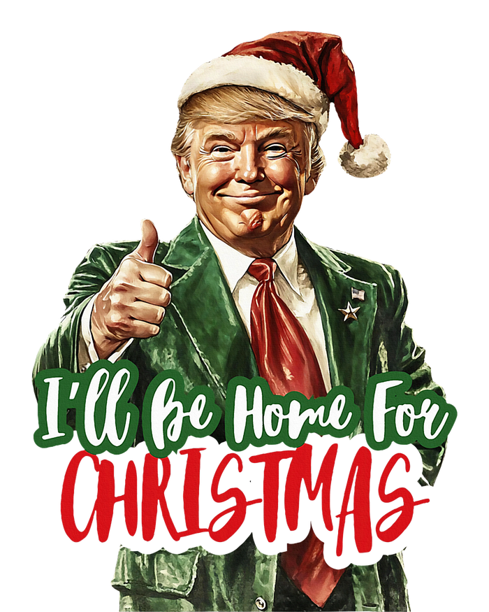 ILl Be Home For Christmas Santa Trump Xmas Pajamas Funny Button