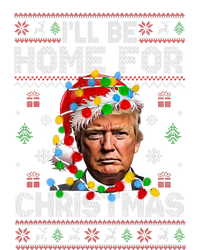 ILl Be Home For Christmas Funny Santa Trump Pajamas Ugly Women's Long Sleeve Flannel Pajama Set 