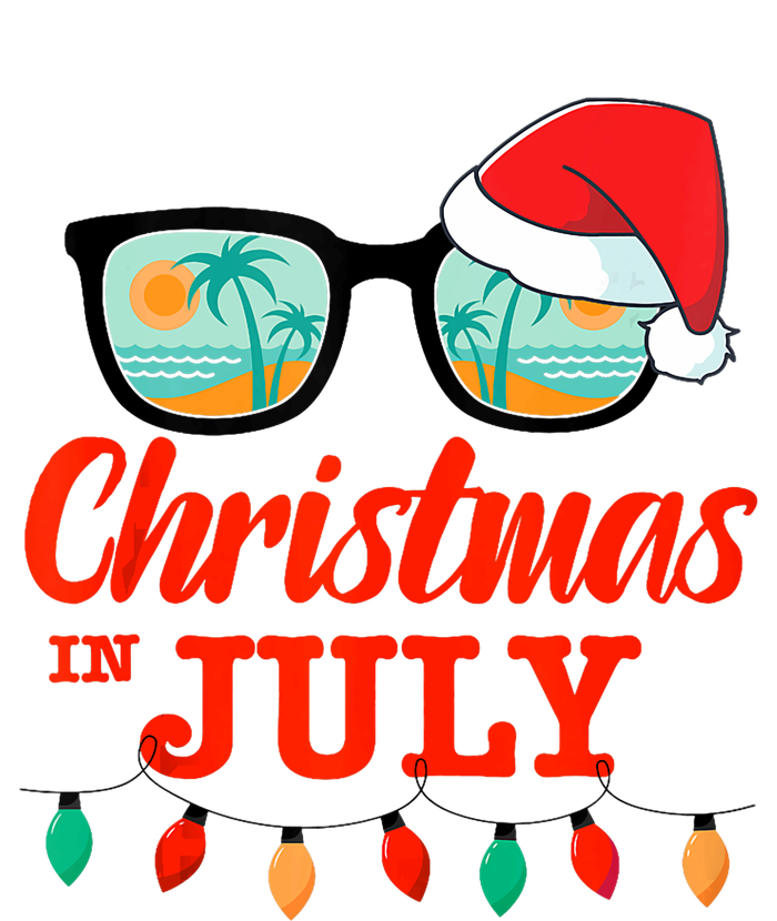 Christmas In July With Sunglasses Santa Hat For Summer Xmas Tank Top T-Shirt