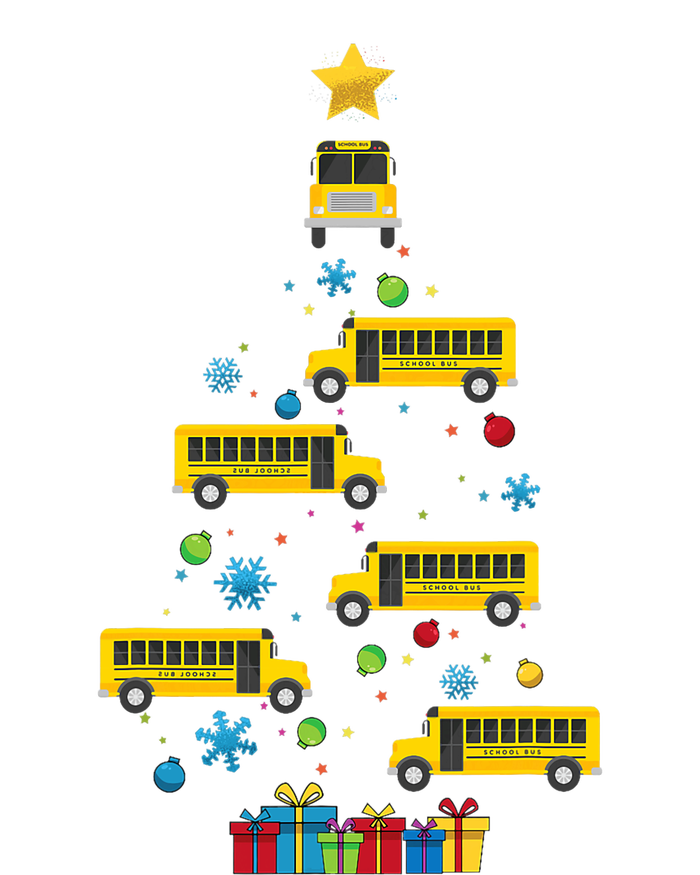 Christmas School Bus Tree Funny Xmas Bus Driver Sustainable Beanie