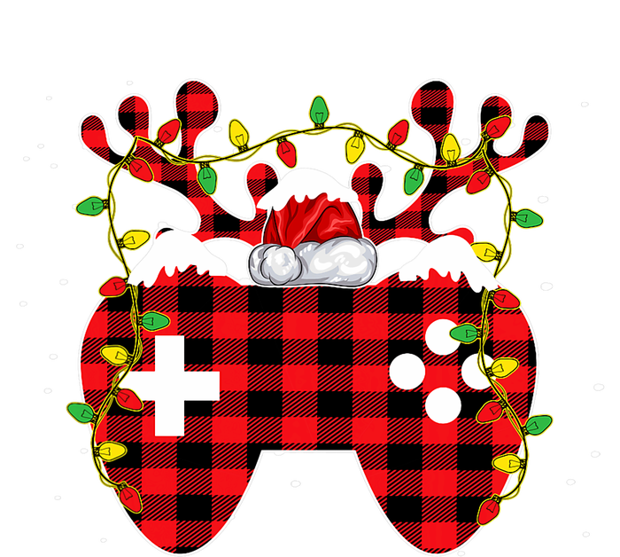 Christmas Video Game Gamer Controller Red Plaid Buffalo Xmas T-Shirt