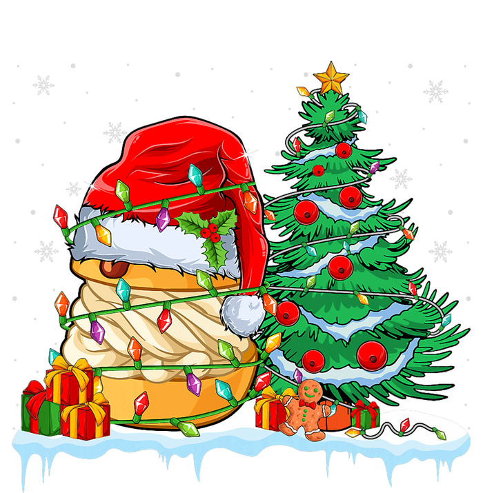 Cream Puff Lover Christmas Cream Puff Wearing Santa Hat Sustainable Bucket Hat