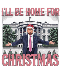 ILl Be Home For Christmas Funny Trump Santa Xmas Holiday Women's Long Sleeve Flannel Pajama Set 