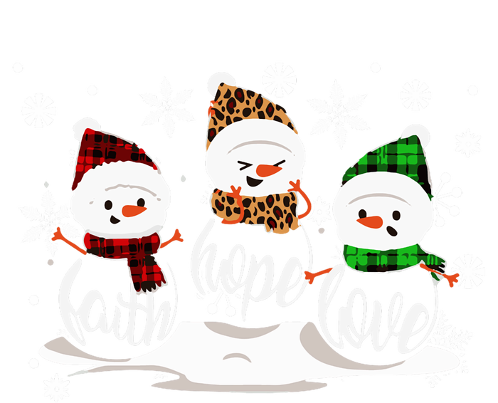 Faith Hope Love Snowman Christmas Pajama Cute Winter Xmas Long Sleeve Hooded Wearable Blanket