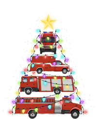 Firefighter Fire Truck Christmas Tree Santa Xmas Light Gift Long Sleeve Bumper Sticker