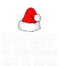 First Christmas As A Dad Funny New Dad Xmas Holiday Father Striped Beanie with Solid Band