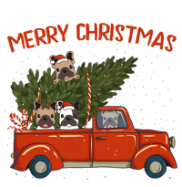 French Bulldog Xmas Red Pickup Retro Truck Frenchie Long Sleeve Metallic Star Ornament