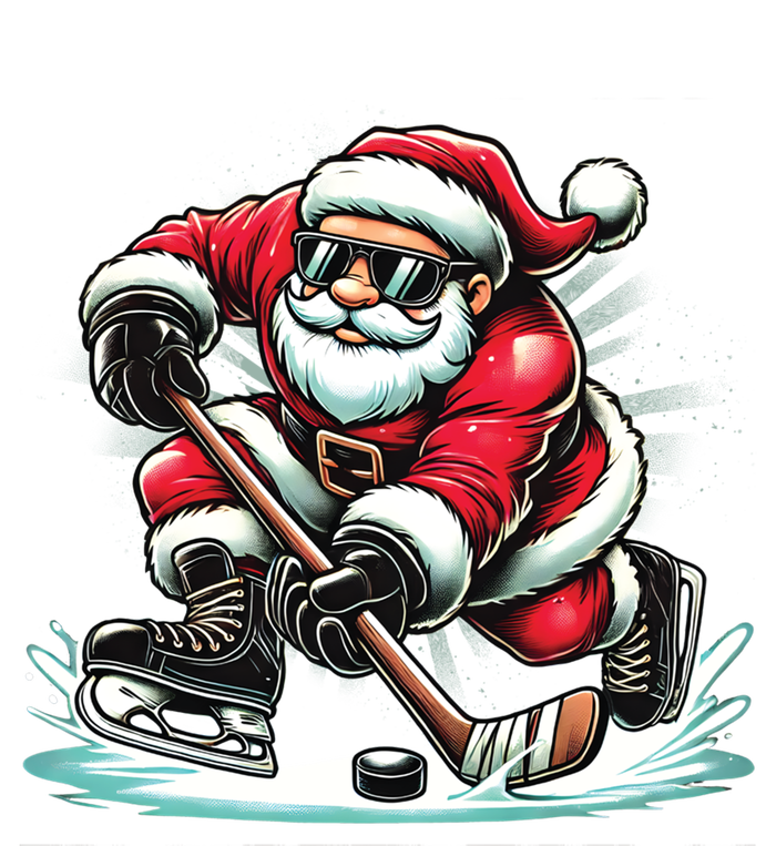 Funny Santa Playing Ice Hockey Lovers Christmas Meaningful Gift T-Shirt