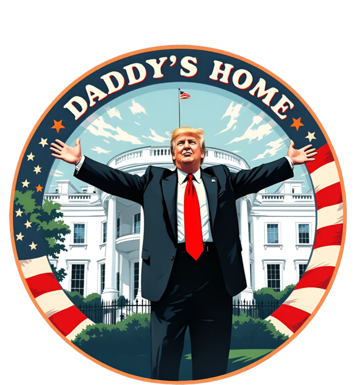 Daddys Home Funny Donald Trump White House 2024 President 47 Tie-Dye T-Shirt