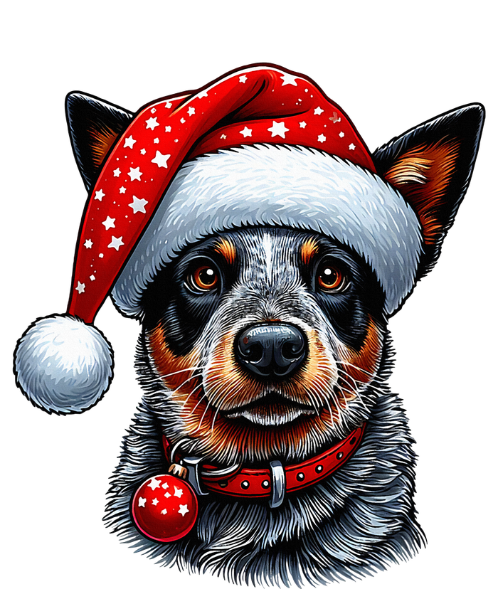 Cattle Dog With Santa Hat Long Sleeve Pajama Set