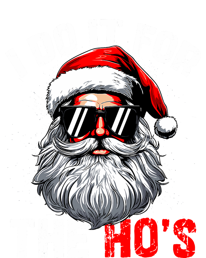 I Do It For The Hos Inappropriate Christmas Funny Santa Face Women's Crop Top Tee