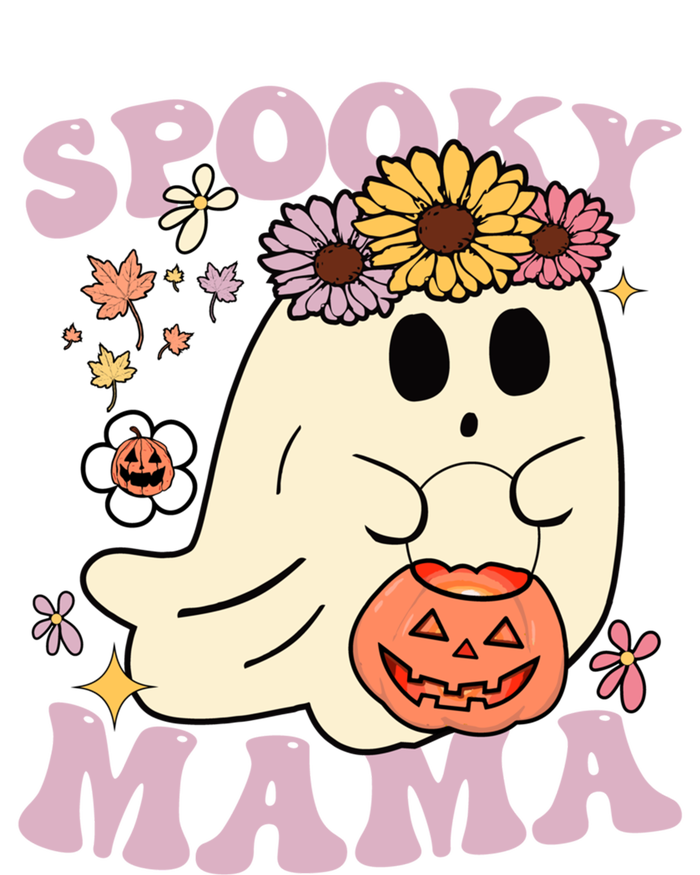 Groovy Spooky Mama Vibes Halloween Hippi Ghost Spooky Season Gift T-Shirt