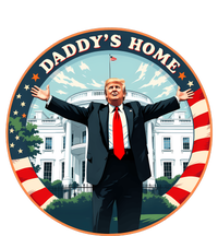 Daddys Home Funny Donald Trump White House 2024 President 47 Sweatshirt Women's Racerback Cropped Tank