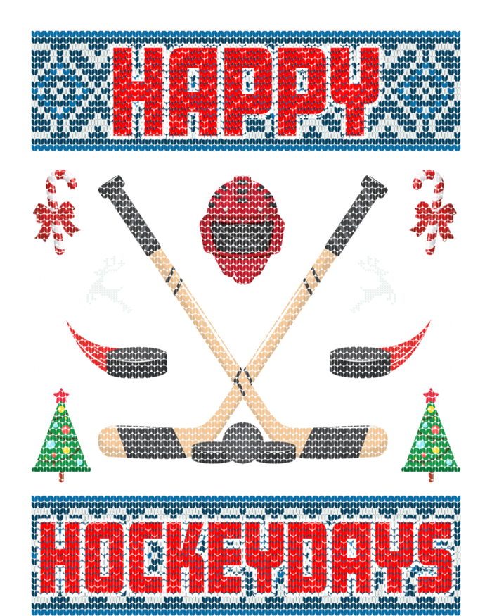 Happy Hockeydays Ugly Christmas Funny Hockey Xmas Great Gift Women's Flannel Pajama Set