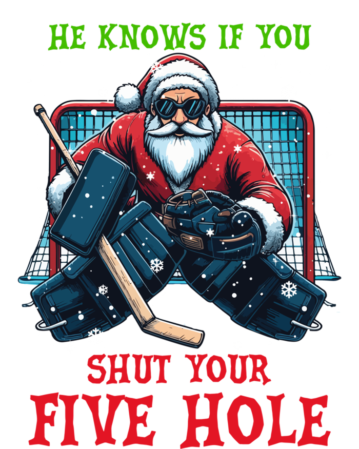 He Knows If You Shut Your Fivehole Christmas Santa Hockey Great Gift Coaster