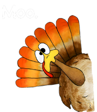 Turkey Moo Cow Funny Thanksgiving Flat Bill Trucker Hat