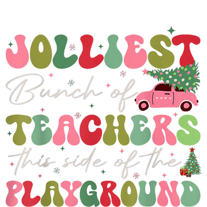 Jolliest Bunch Of Teachers This Side Of The Playground X Mas Bella+Canvas Jersey Crop Tee