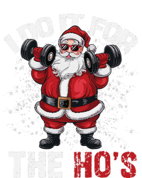 I Do It For The Hos Funny Christmas Santa Lifting Dumbbells T-Shirt