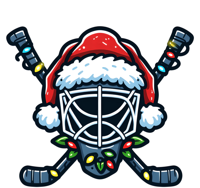 Hockey Mask Christmas Santa Hat With Xmas Lights Gift T-Shirt