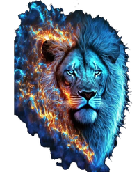 Lion On Fire Cool Graphic T-Shirt