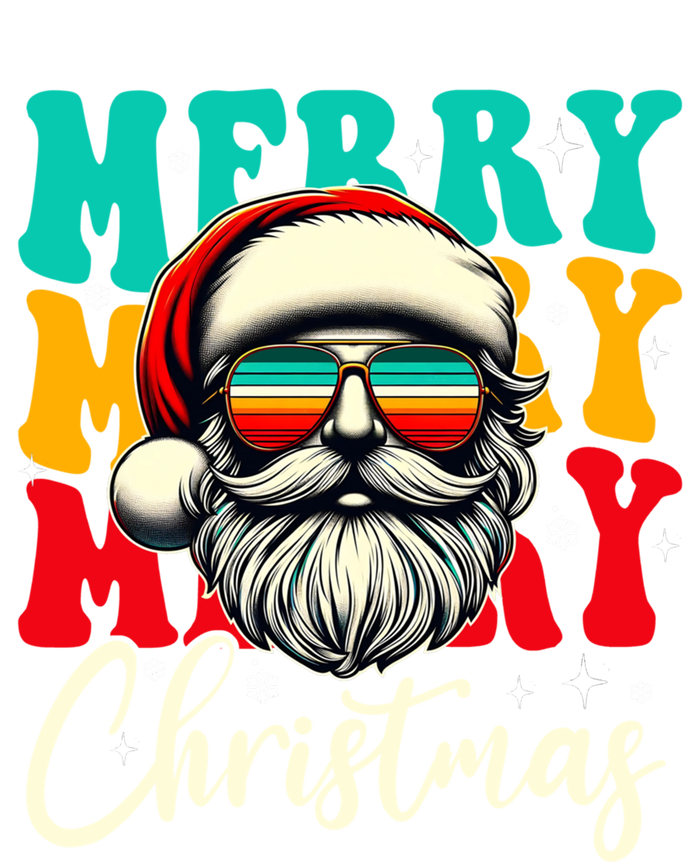 Merry Christmas Santa Face Retro Sunglasses Vintage Humor Funny Gift T-Shirt