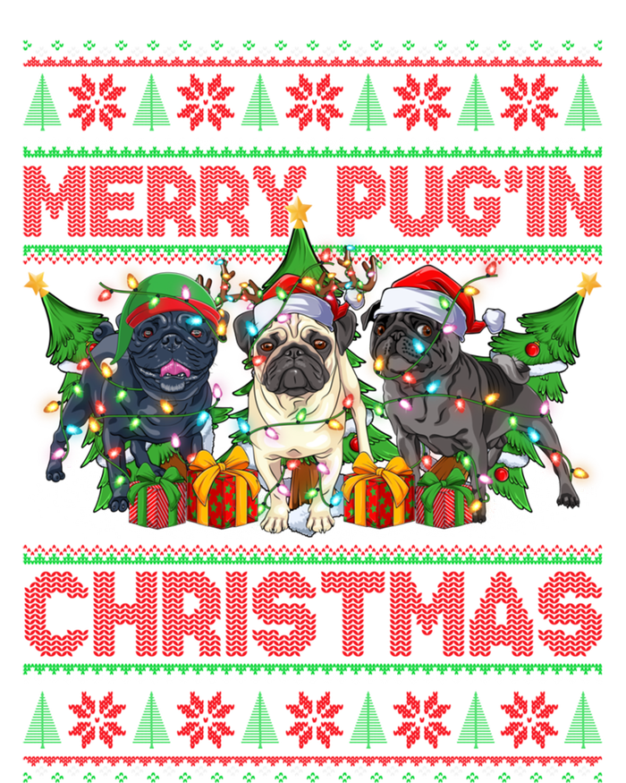 Merry PugIn Christmas Ugly Style Pug Dog Xmas Gift Tall T-Shirt