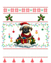 Pug Christmas Tree Lights Decorations Dog Lover Xmas Funny Gift Poster