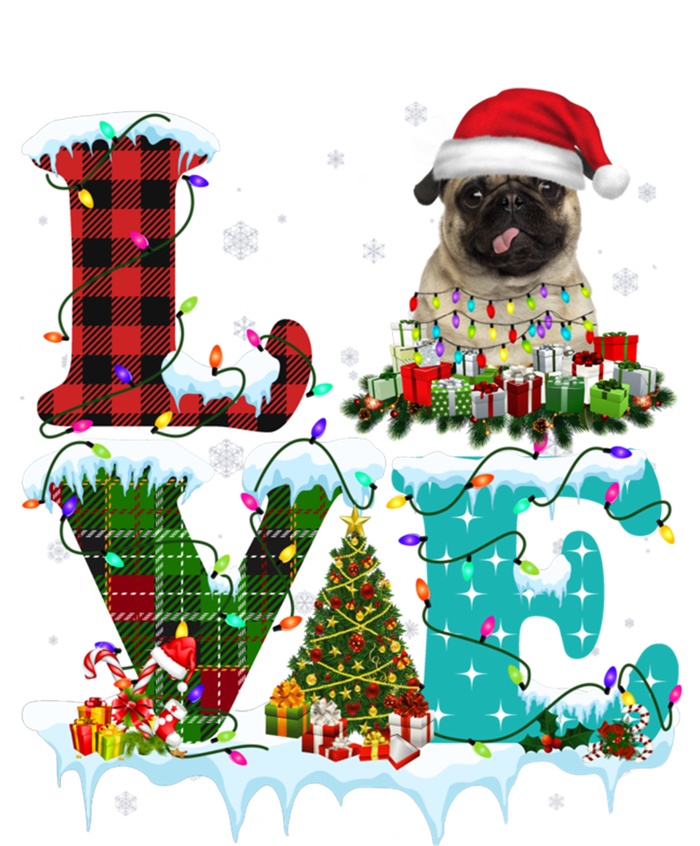 Pug Christmas Tree Lights Santa Dog Xmas Great Gift T-Shirt