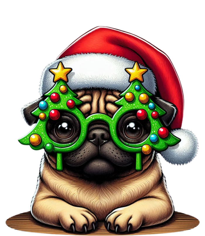 Pug Wearing Christmas Tree Glasses Gift Tall T-Shirt