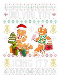 Did You Try Icing It Retro Christmas Gingerbread Nurse Squad Kids Long Sleeve Shirt