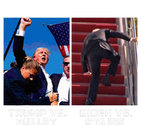 Donald Trump Vs Bullet Biden Vs Stairs Funny Trump Historic Sustainable Beanie