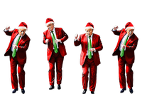 Funny Trump Dance Santa Claus Christmas Xmas Pajamas Holiday Women's Racerback Cropped Tank