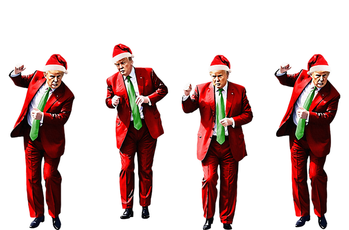 Funny Trump Dance Santa Claus Christmas Xmas Pajamas Holiday Women's Racerback Cropped Tank