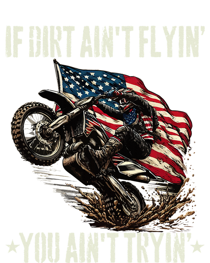 If Dirt AinT Flyin You AinT Tryin Usa Dirtbike Motocross Pom Pom 12in Knit Beanie