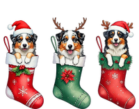 Christmas Pajama Australian Shepherd Dog Lover Xmas Socks Women's Perfect Tri Tunic Long Sleeve Shirt