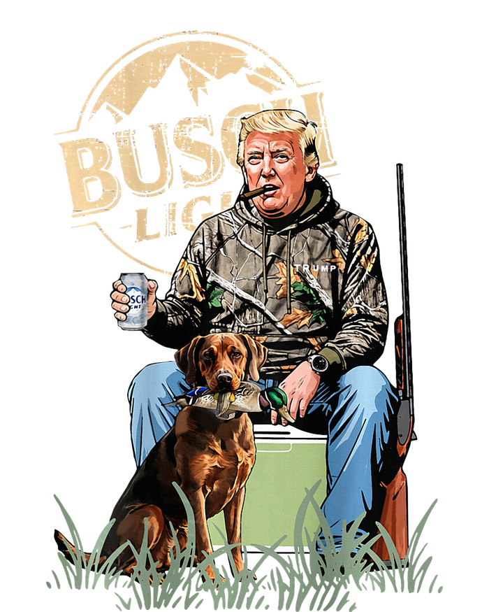 Trump With Dog Duck Waterfowl Hunting Camo President Long Sleeve Shirt