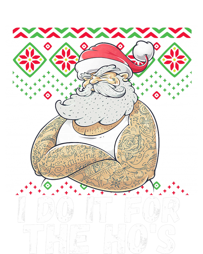 I Do It For The Hos Funny Inappropriate Christmas Santa Performance Long Sleeve Polo