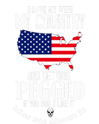 I Love My Wife My Country And Getting Pegged If You DonT Women's Long Sleeve Flannel Pajama Set 