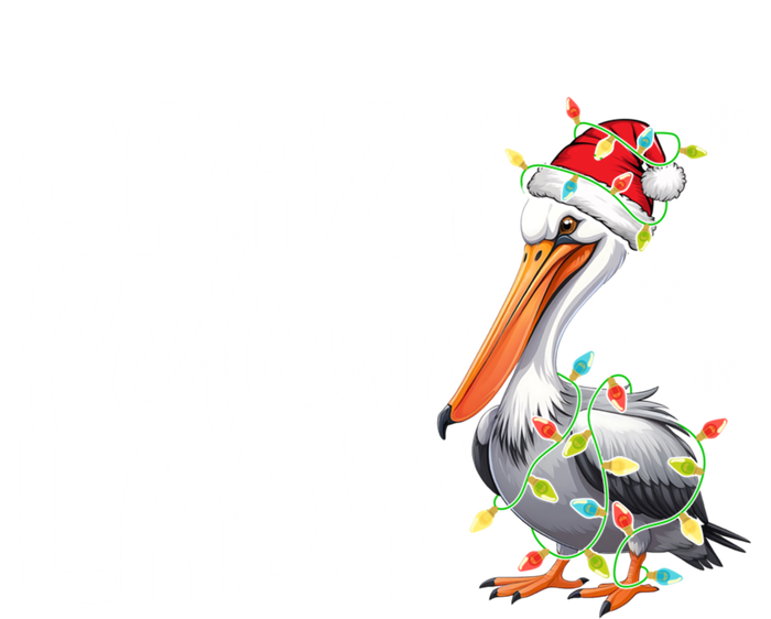 Crazy Pelican Lady Funny Christmas Lights Santa Hat Xmas Cute Gift T-Shirt