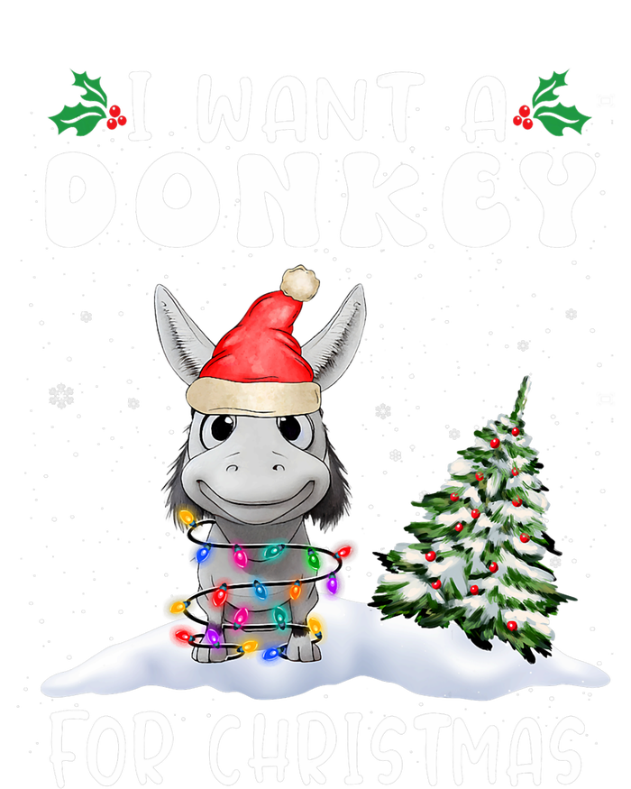 I Want A Donkey For Christmas Santa Hat Funny Xmas T-Shirt